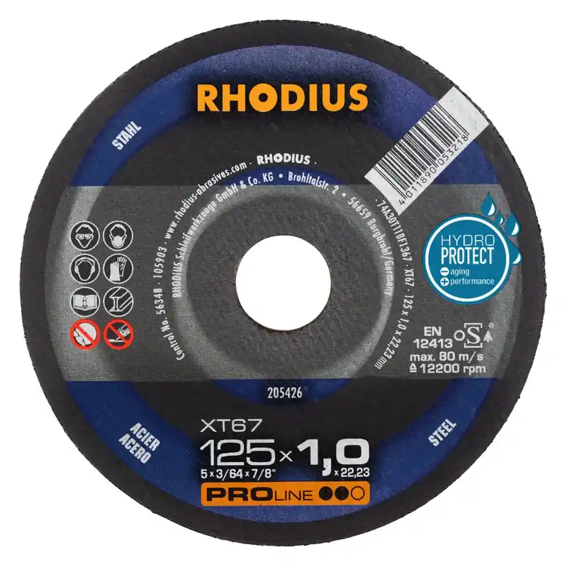 Alleen vandaag - Rhodius 205426 XT67 PROline ll Doorslijpschijf extra dun 125 x 22,23 x 1,0mm (50 st)