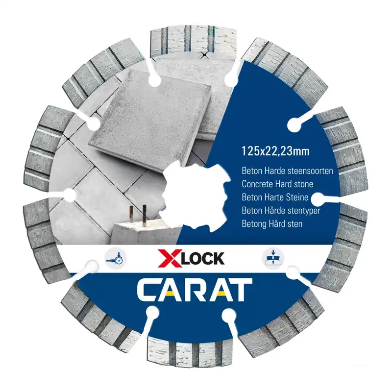 Zojuist toegevoegd | Carat CCXLOCK125 X-Lock Diamantdoorslijpschijf - Beton - 125x22,23mm