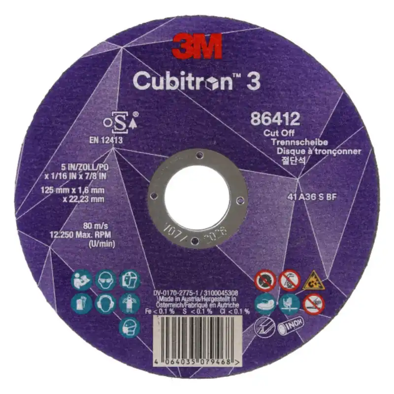 Actie | 3M Cubitron 3 Doorslijpschijf - 125mm x 1,6mm x 22,23mm - K36 - T41 (25 stuks)