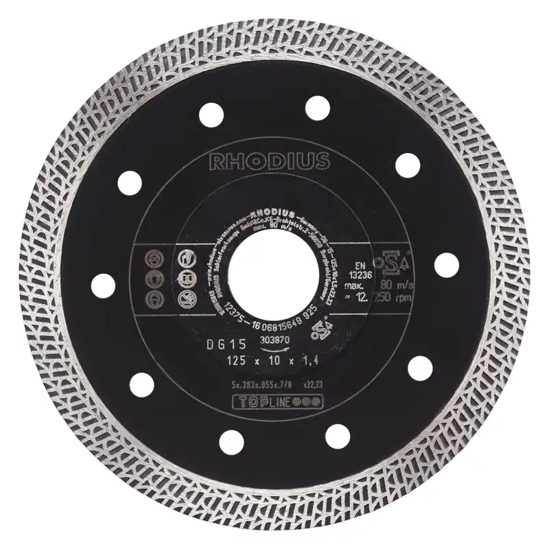 Rhodius 303870 TOPline lll DG15 Diamantdoorslijpschijf - 125 x 22,23 x 10mm - Tegels/Keramiek - Actie loopt bijna af