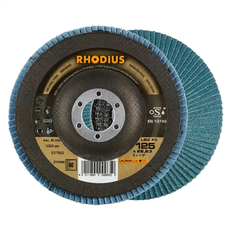 Rhodius 210483 LSZ F3 K60 ALPHALINE l Lamellenslijpschijf 125 x 22,23mm (10 st) K60 | Expreslevering