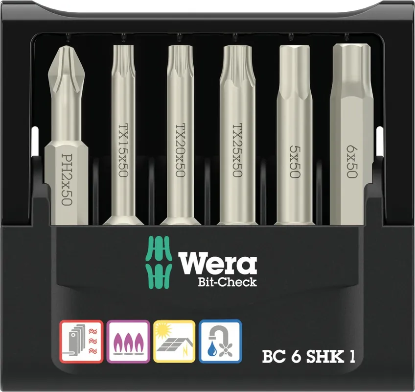 Beste prijs - Wera 05073631001 6-delige Bit-Check 6 SHK 1 SB set