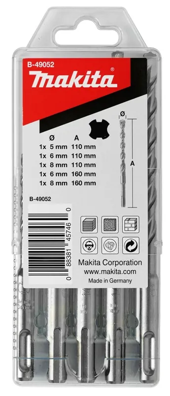 Makita B-49052 SDS-Plus 5 delige Hamerborenset - Actieprijs
