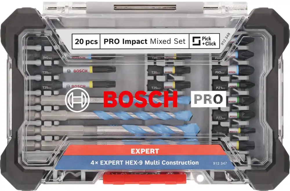 Bosch 2608521U83 20-delige PRO Impact schroefbits en Multi Construction boren - gemengde set | Op voorraad