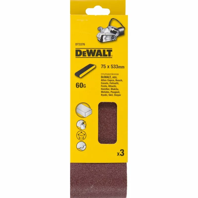 DeWALT DT3376 Schuurband - K60 - 75x533mm - 3st - Extra korting