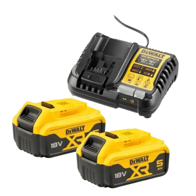 DeWALT DCB1104P2 Batterijset (18V, 2x 5.0Ah, lader) | Nog enkele stuks