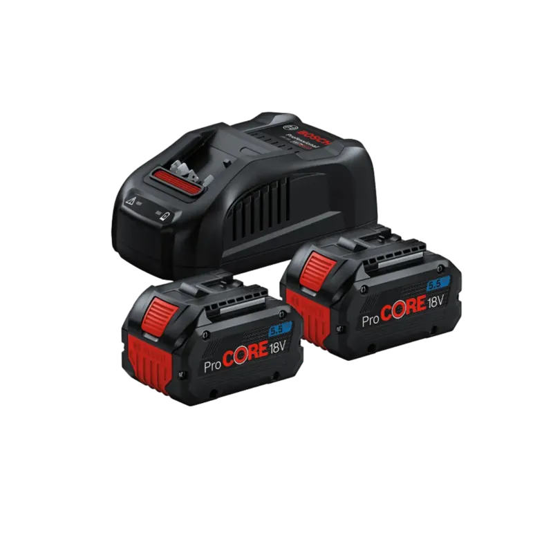 Bosch Batterijset 18V ProCORE (2 x 5,5 Ah Li-ion + GAL 1880 CV lader) - Topkwaliteit