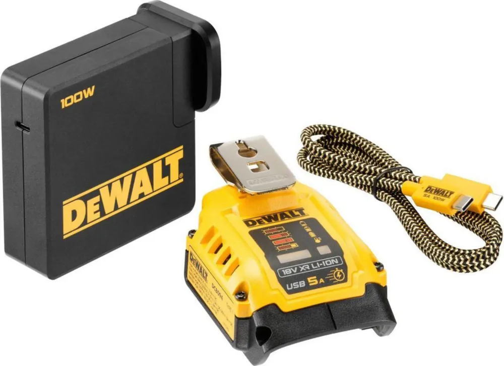 DeWALT DCB094K USB-lader (230 V, 20 V, 5 A) - Net binnen