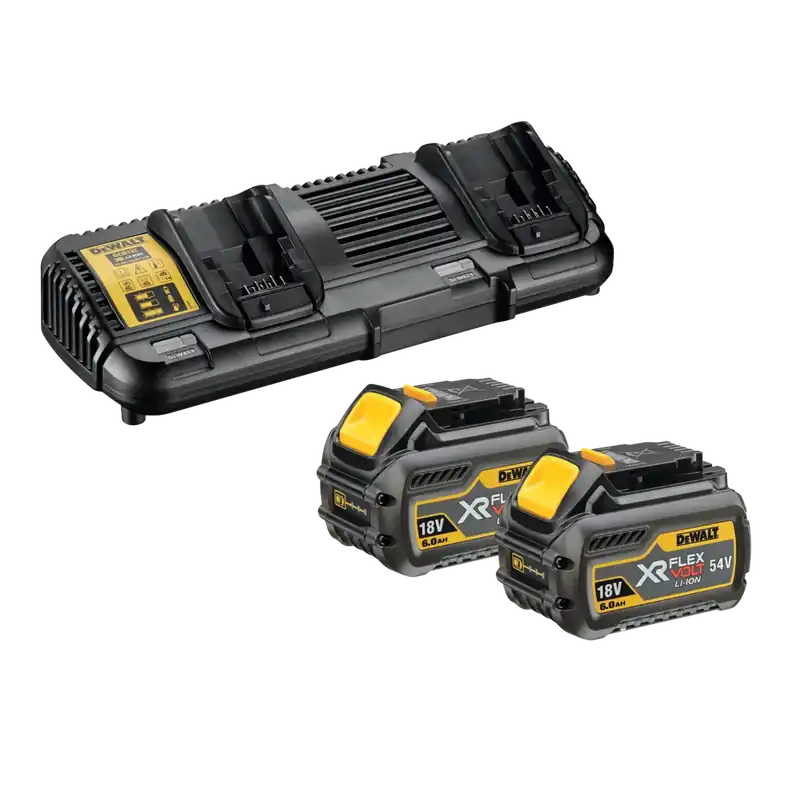 Alleen deze week - DeWALT DCB132T2 Batterijset (54 V, 2 x 6 Ah Li-ion, Duo-lader)