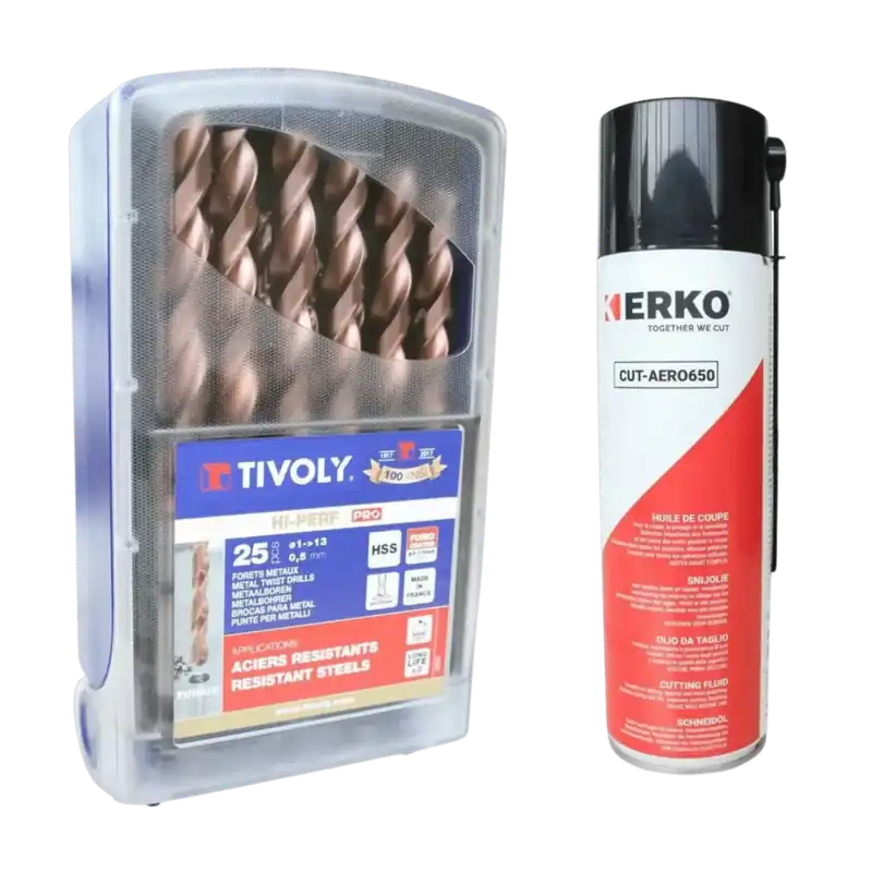 Tivoly Metaalborenset (HSS 1-13 mm, 25 stuks, snijolie) - Direct beschikbaar