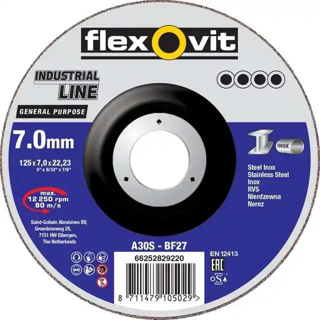 Hoge kwaliteit - Flexovit GENERAL PURPOSE Afbraamschijf 125 X 7,0 X 22,23 Mm Voor Staal En RVS